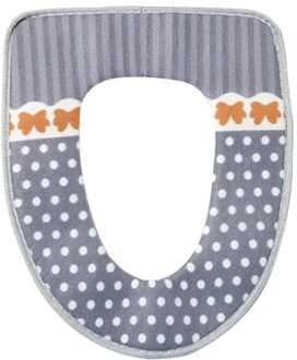 En Warm Toilet Seat Cover Wasbare Toilet Seat Pad Met Klittenband Zelfklevende Tapes (Rood) grijs