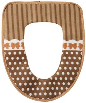 En Warm Toilet Seat Cover Wasbare Toilet Seat Pad Met Klittenband Zelfklevende Tapes (Rood) koffie