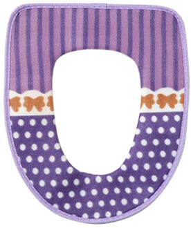 En Warm Toilet Seat Cover Wasbare Toilet Seat Pad Met Klittenband Zelfklevende Tapes (Rood) paars