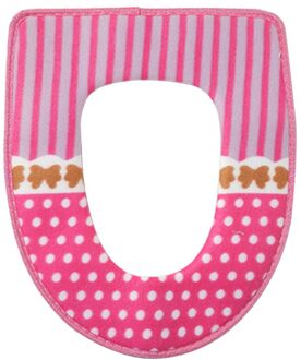 En Warm Toilet Seat Cover Wasbare Toilet Seat Pad Met Klittenband Zelfklevende Tapes (Rood) roze