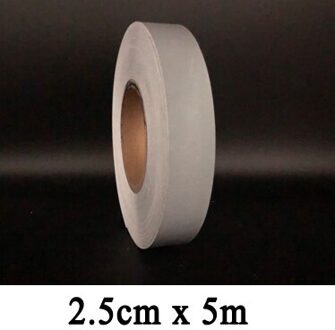 EN471 Hoge Zichtbaarheid Zelfklevende Reflecterende Stof Sticker Voor Kleding Bag Grey Tape Sticker Meerdere Maat Purpose 2.5cmx5m