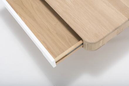 Ena coffee table houten salontafel whitewash - 90 x 90 cm Bruin