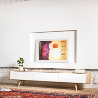 Ena lowboard houten tv meubel naturel - 225 x 42 cm Bruin