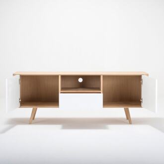 Ena tv sideboard 160 houten tv meubel whitewash - 160 x 42 cm Bruin