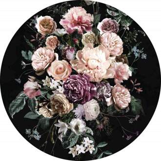 Enchanted Flowers Vlies Fotobehang 125x125cm Rond Multikleur