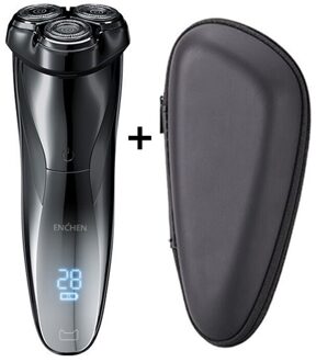 Enchen Blackstone Mannen Elektrische Scheerapparaat 3D IPX7 Waterdichte Usb Oplaadbare Elektrische Scheerapparaat Nat Droog Dual Gebruik Mannen Elektrische Scheren zwart add 1stk zak