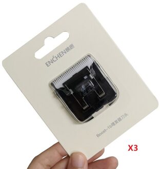 Enchen Boost Tondeuse Blades Vervanging 3Pcs Boost Nano Keramische Snijkop Wit Zwart Originele In Voorraad 3stk zwart