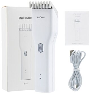 Enchen Elektrische Tondeuse Clipper Usb Haar Cutter Snelle Opladen Haar Mannen Trimmer Clipper Barbershop Thuisgebruik wit