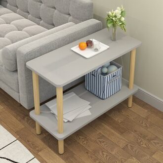 End Tafel Met Opslag Thuis Mini Vierkante Tafel Pub Tafel Koffie Multifunctionele Afneembare Tafel Rack Accent Side Bijzettafeltje Lichtgrijs