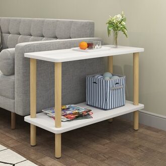 End Tafel Met Opslag Thuis Mini Vierkante Tafel Pub Tafel Koffie Multifunctionele Afneembare Tafel Rack Accent Side Bijzettafeltje wit