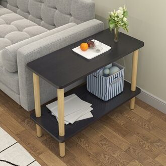 End Tafel Met Opslag Thuis Mini Vierkante Tafel Pub Tafel Koffie Multifunctionele Afneembare Tafel Rack Accent Side Bijzettafeltje zwart