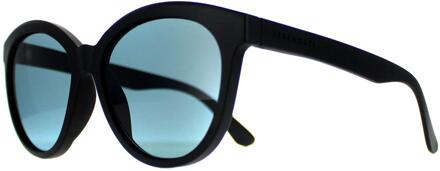 Endee SS573003 matzwarte saturnus gepolariseerde petrol blauwe zonnebril - maat