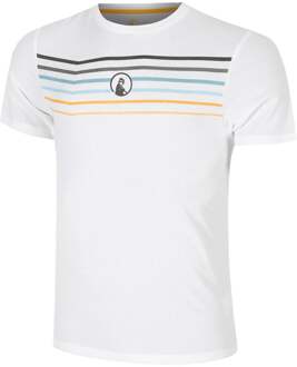 Endlessly Trainings Stripe T-shirt Heren-Wit,Veelkleurig - L