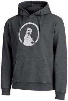 Endlessly Washed Out Loose Fit Sweater Met Capuchon Heren-Antraciet,Wit