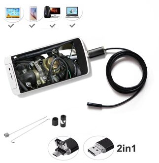 Endoscoop Camera 7Mm Lens 6 Led IP67 Waterdichte Inspectie Borescope Micro Otg Usb Camera Endoscopio Usb Android 5m / hard draad reeks