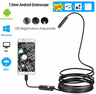 Endoscop Camera 7mm 1/2/5/10 m Flexible Schlange Inspektion Camera Wasserdicht Video Endoskop für Android Smartphone Windows PC