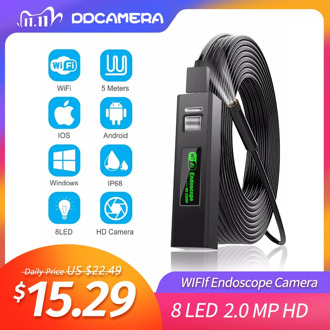 Endoscope Camera Wireless Endoscope 2.0 MP HD Borescope Rigid Snake Cable for IOS iPhone Android Samsung Smartphone PC