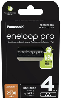 eneloop oplaadbare AA batterij - Eneloop PRO - 2500mAh - NiMH - 4 stuks