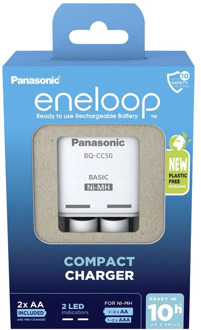 eneloop Panasonic Lader BQ-CC50 + 2x AA Eneloop AA 2000mAh