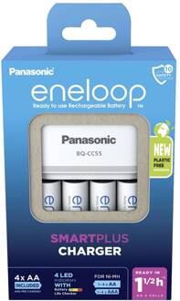 eneloop Panasonic Snellader BQ-CC55 + 4x AA Eneloop 2000mAh