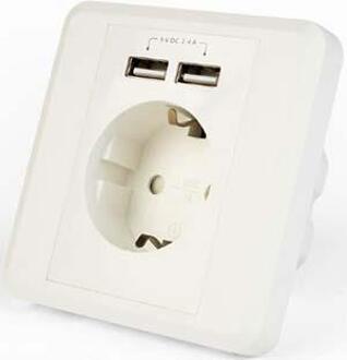 EnerGenie MWS-ACUSB2-01 - Inbouwstopcontact NL, 2X USB, wit