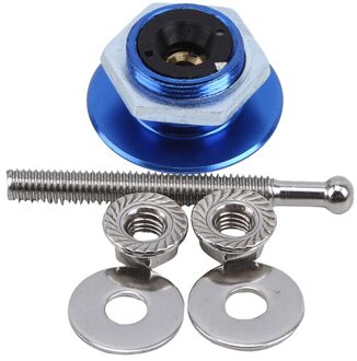 Energie Universele 32Mm/1.25 "Push Knop Billet Hood Pins Lock Clip Kit Motorkappen Lock Aluminium Auto quick Klink blauw kort