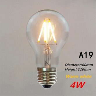 Energiebesparende Led Lamp Edison 2W 4W 6W 8W E27 Imitatie Wolfraam Draad Transparante Gloeilamp decoratieve Verlichting Binnenverlichting A19 4W