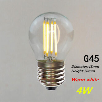 Energiebesparende Led Lamp Edison 2W 4W 6W 8W E27 Imitatie Wolfraam Draad Transparante Gloeilamp decoratieve Verlichting Binnenverlichting G45 4W