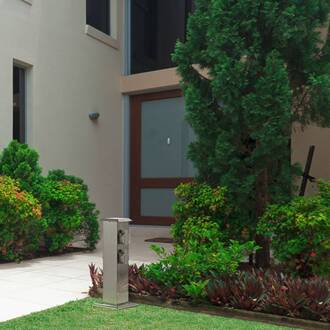 Energiesäule 400166 van roestvrij staal met 4 stopcontacten roestvrij staal, grijs