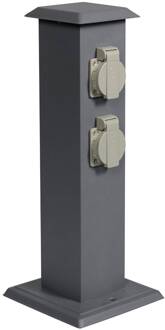 Energiezuil met vier stopcontacten, antraciet antraciet, grijs