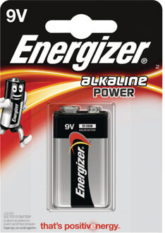 Energizer batterij Alkaline Power 9V, op blister