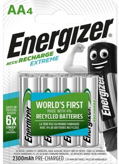 Energizer herlaadbare batterijen Extreme AA, blister van 4 stuks