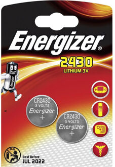 Energizer knoopcel CR2430, blister van 2 stuks