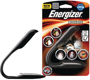Energizer leeslamp Booklite, inclusief 2 CR2032 batterijen, op blister Zwart