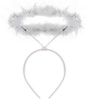 Engel halo - diadeem/haarband/tiara - wit - 22 x 0,5 x 36 cm