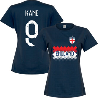 Engeland Kane 9 Dames Team T-Shirt - Navy - L