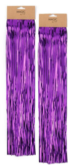 Engelenhaar - 2x - paars - 50 cm - lametta haar - folie - tinsel - kerstversiering