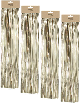 Engelenhaar - 4x - goud - 50 cm - lametta haar - folie - tinsel - kerstversiering