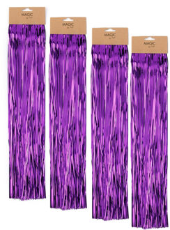 Engelenhaar - 4x - paars - 50 cm - lametta haar - folie - tinsel - kerstversiering