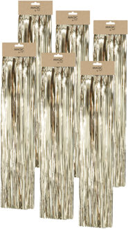 Engelenhaar - 6x - goud - 50 cm - lametta haar - folie - tinsel - kerstversiering