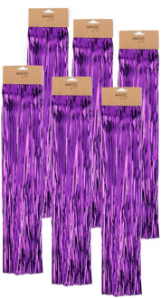 Engelenhaar - 6x - paars - 50 cm - lametta haar - folie - tinsel - kerstversiering
