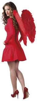 engelenvleugels dames rood 65 x 65 cm