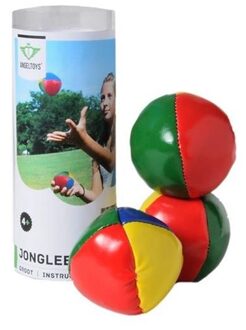 Engelhart Angel Toys Jongleerballen - 3x - gekleurd - in koker - speelgoed - Jongleervoorwerpen Multikleur