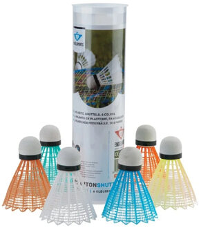Engelhart Badminton shuttles - 6x - gekleurd - kunststof