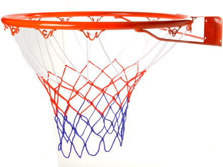 Engelhart Basketbal ring met net - muurophanging - Dia 46 cm - buiten sporten - metaal/touw