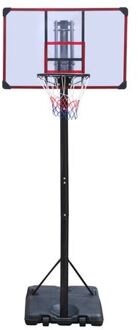 Engelhart Basketbalpaal verstelbaar 270-305 cm met standaard Basketbalstandaard mobiel & verrijdbaar Zwart