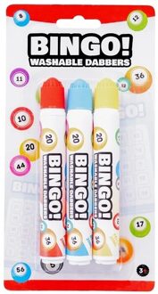 Engelhart Bingo stiften/markers/dabbers - 3x - blauw/geel/rood - 20 ml