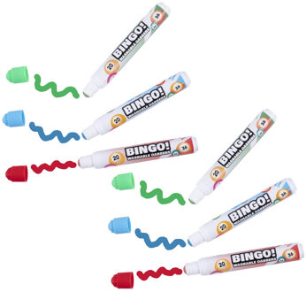 Engelhart Bingo stiften/markers/dabbers - 9x - blauw/geel/rood - 20 ml