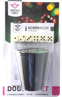 Engelhart Dobbelbeker met dobbelstenen en scoreblokje