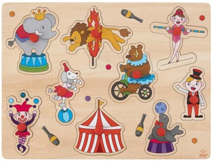 Engelhart Speelgoed houten noppenpuzzel circus thema 30 x 22 cm - Legpuzzels